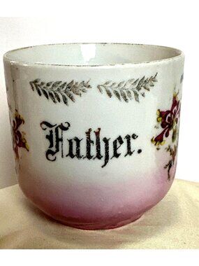 German Porcelain Father Mustache Shaving Mug 1920s Antique Victorian Nostalgia